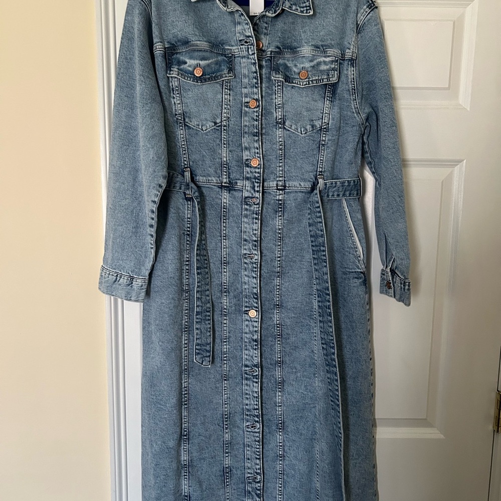 GAP NWT Denim Long-Sleeve Dress